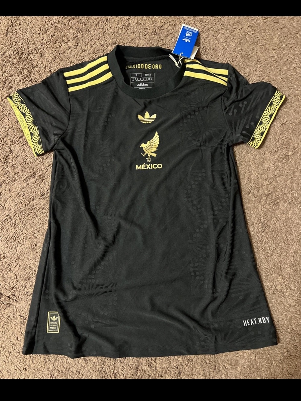 Adidas Mexico De Oro Player Issue Authentic Gold Women’s Jersey Small JF0391